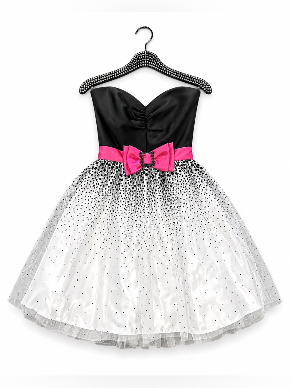 VTG Y2K Jessica McClintock GSax strapless tulle mini dress pink bow deadstock 5